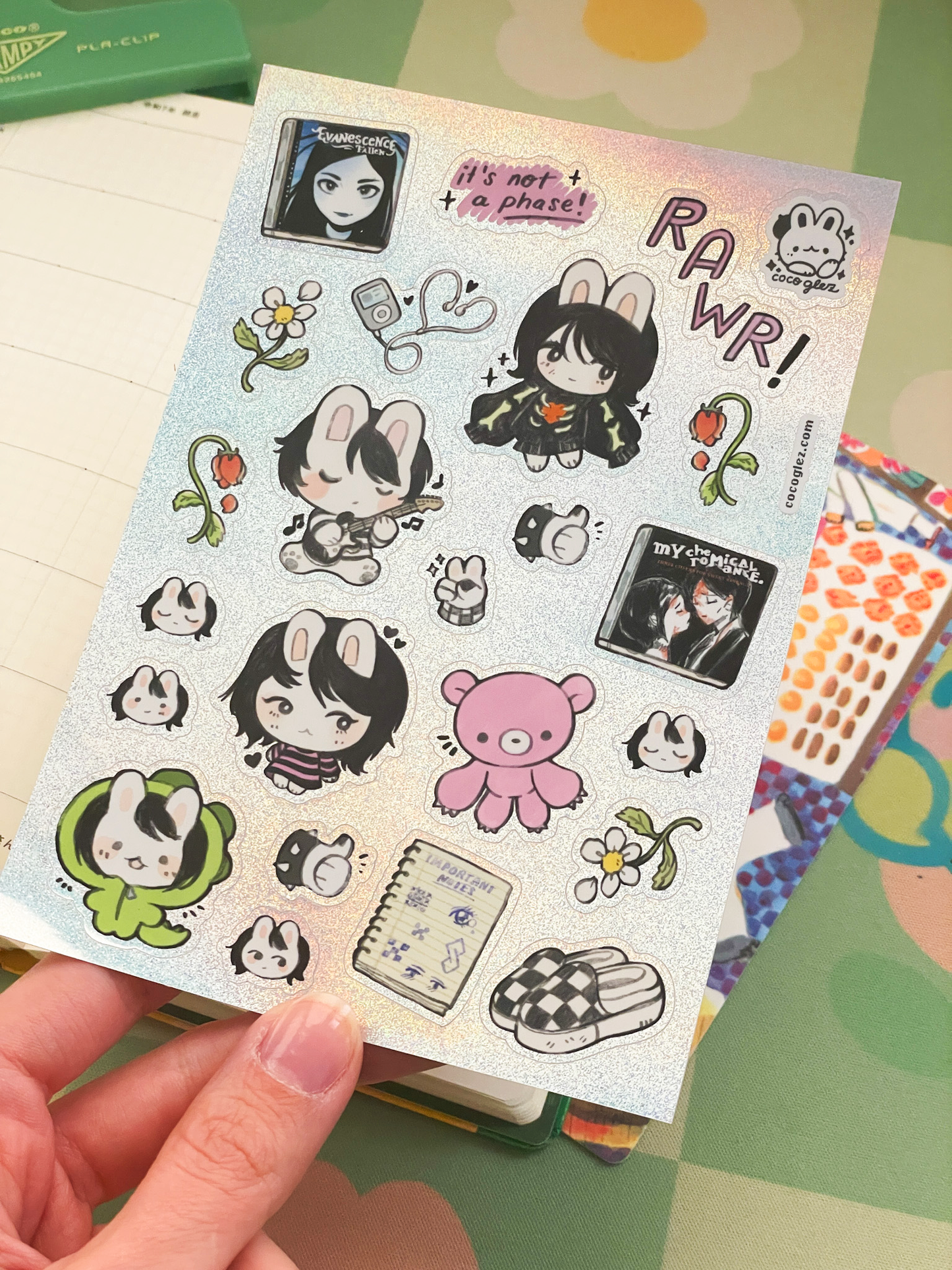 emo bunny - sticker sheet