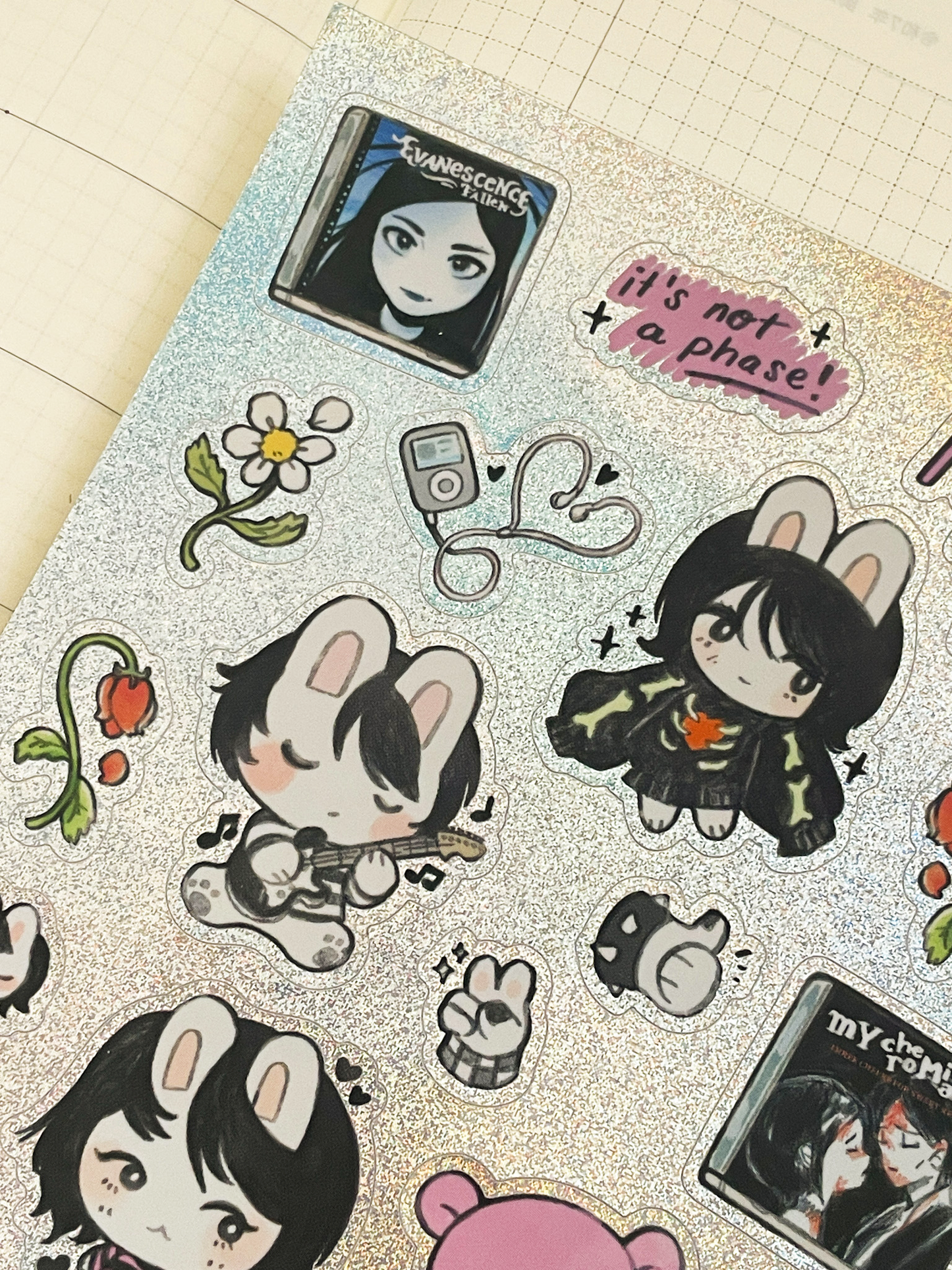 emo bunny - sticker sheet