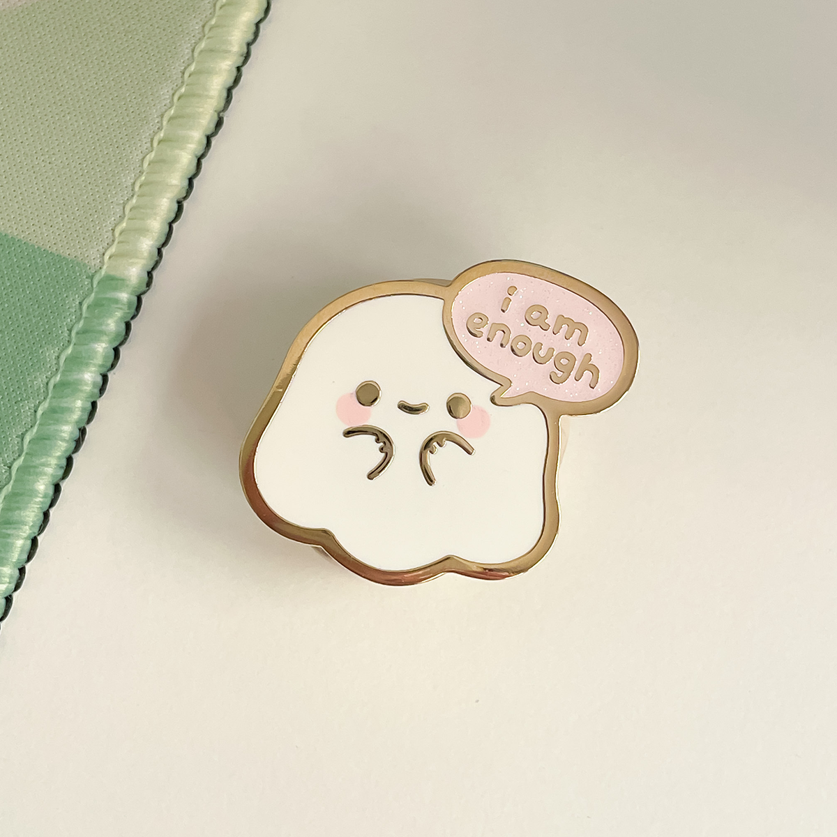 "i am enough" ghostie - enamel pin