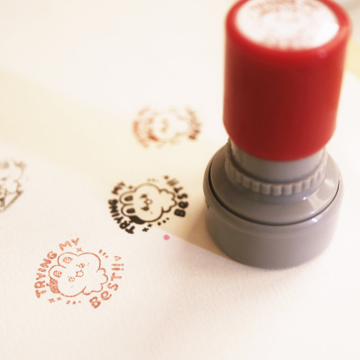 trying my best! - refillable ink stamp