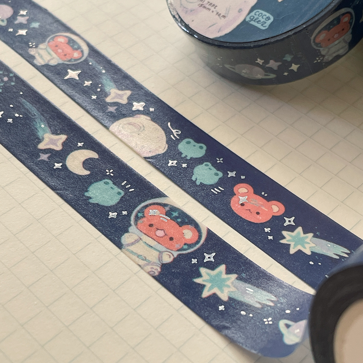 space bear - holo washi tape
