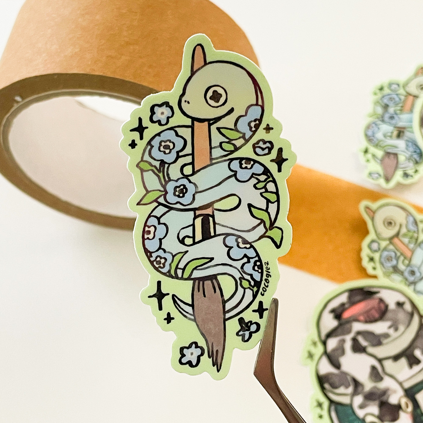 wooden snek - vinyl sticker
