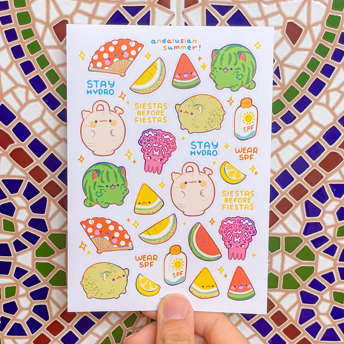 andalusian summer - sticker sheet