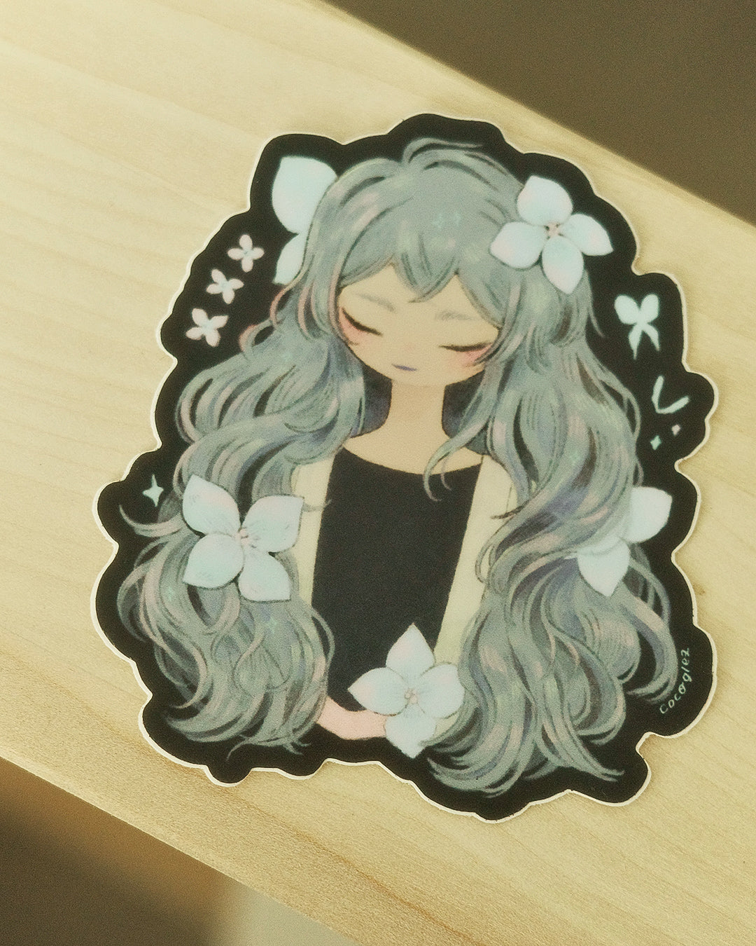 hydrangea fairy - vinyl sticker