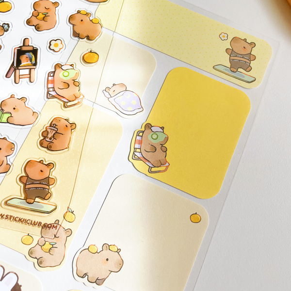 Capybara STICKII set - Stickers and memo