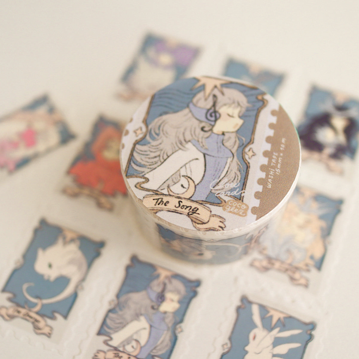 sakura clow cards - stamp washi tape