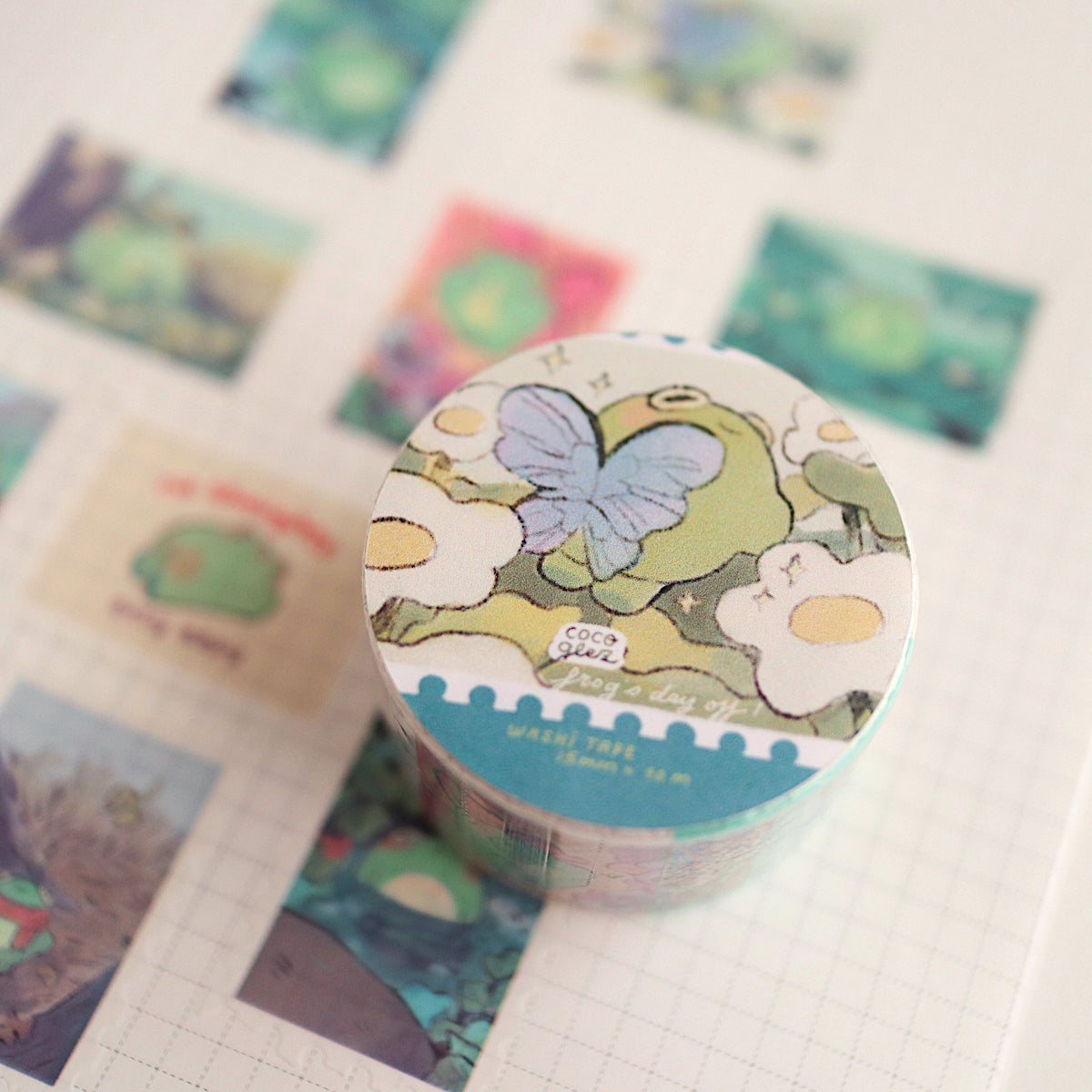 frog's day off - stamp washi tape