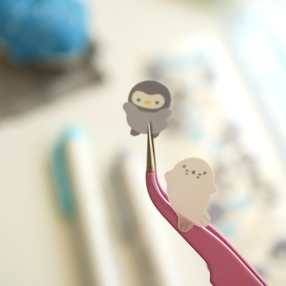 baby penguin and seal - sticker sheet