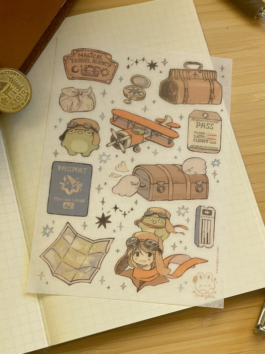 magical travel agency - washi sticker sheet