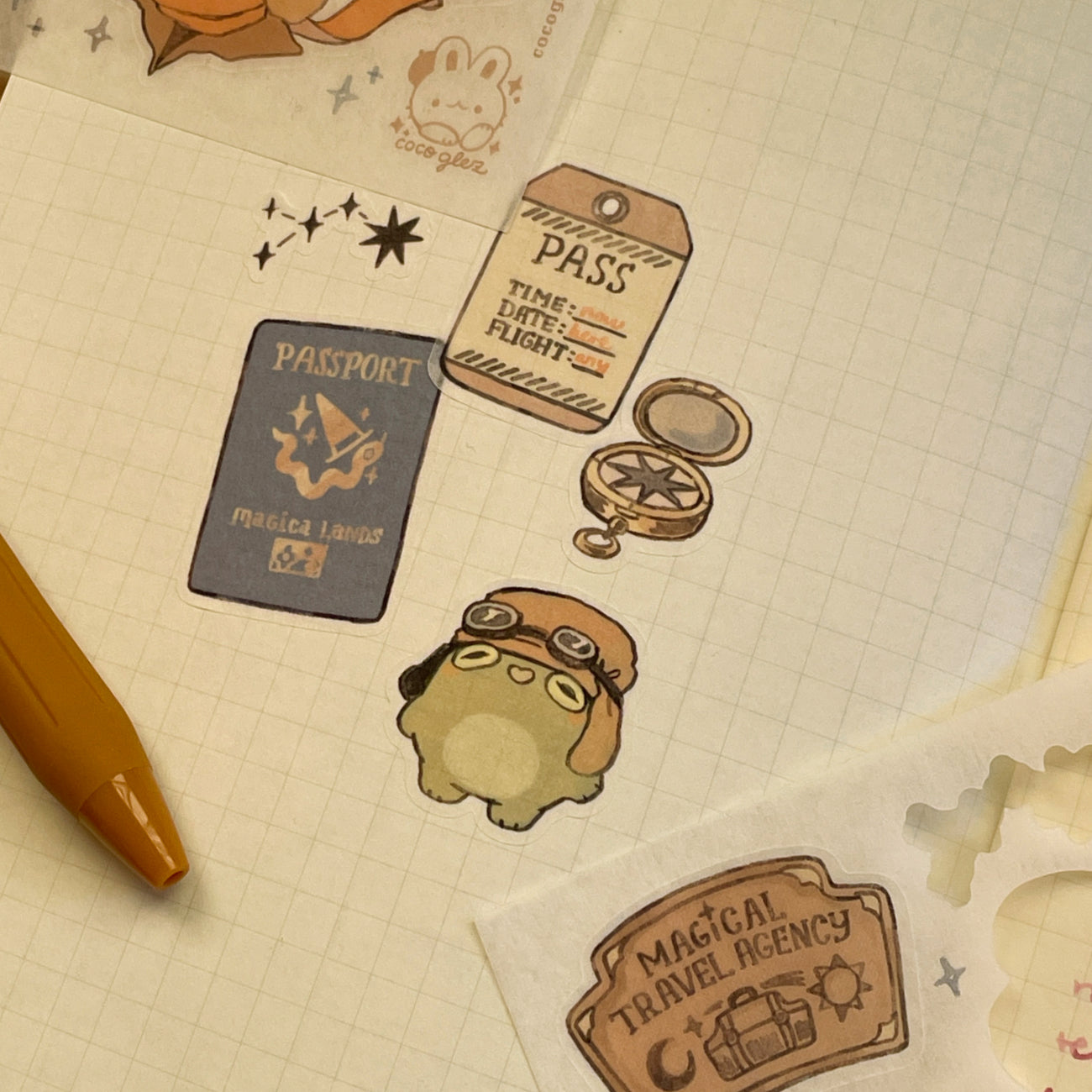 magical travel agency - washi sticker sheet