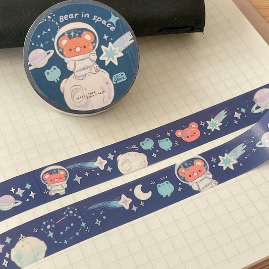 space bear - holo washi tape