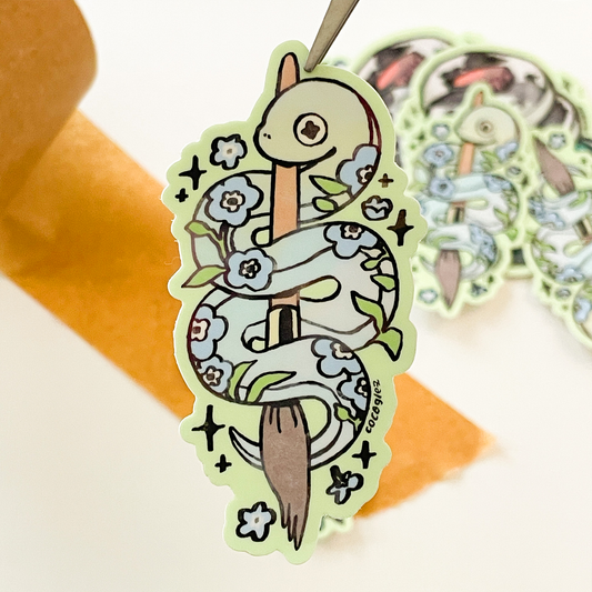 wooden snek - vinyl sticker