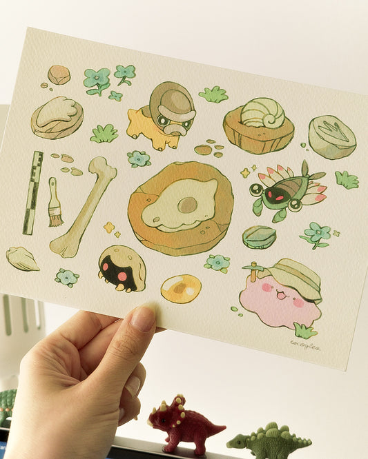 fossil friends - print