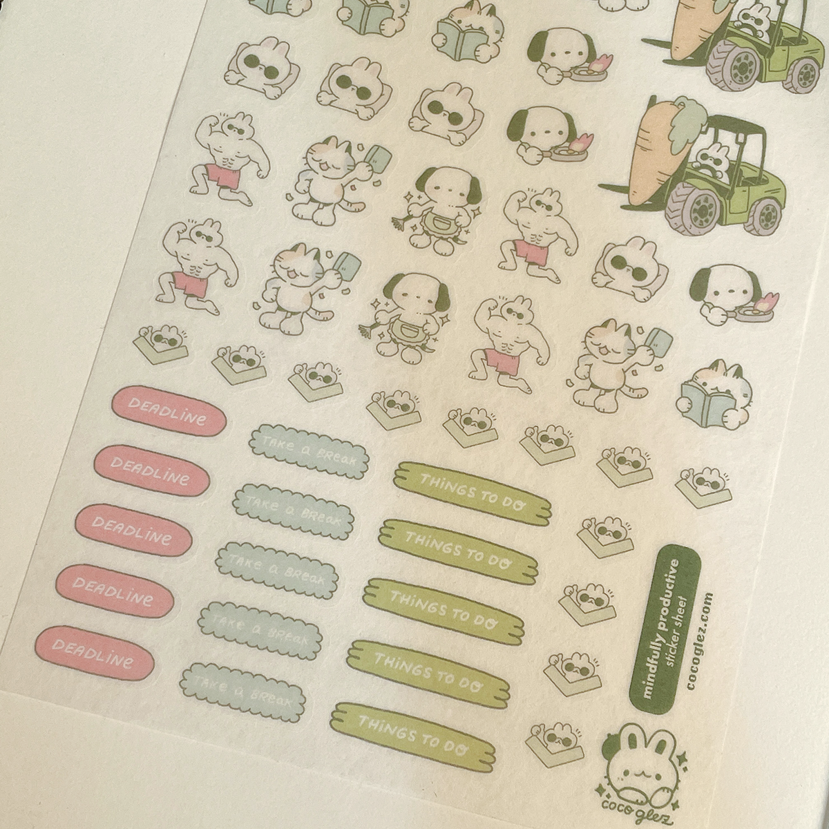mindfully productive - washi sticker sheet