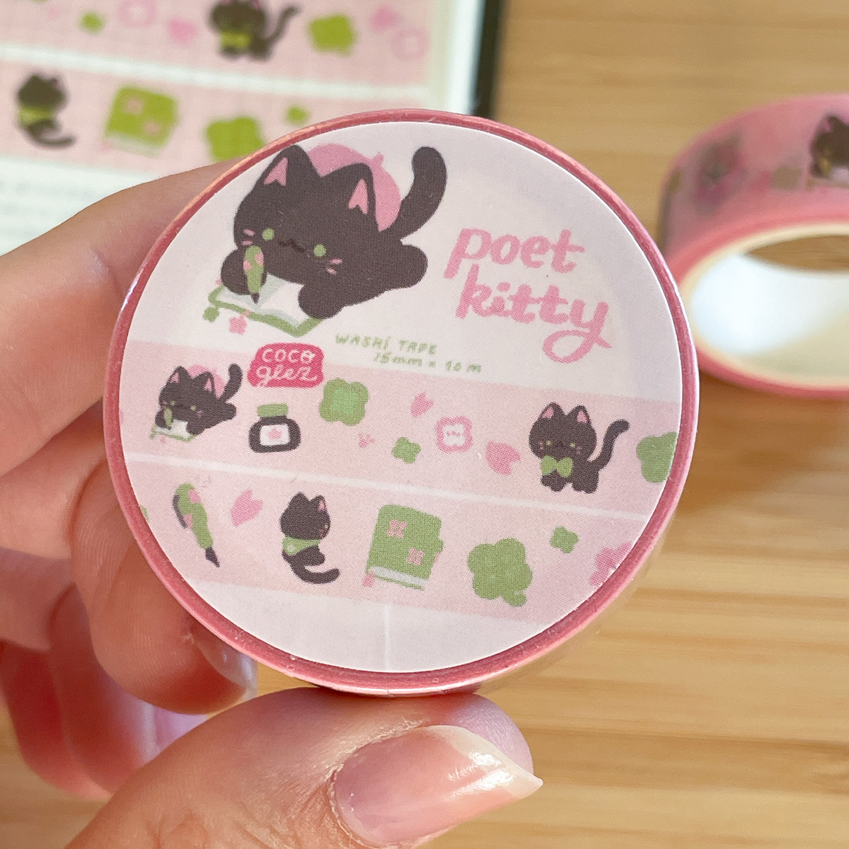 poet kitty  - washi tape