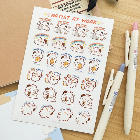 Artist at work - Sticker sheet