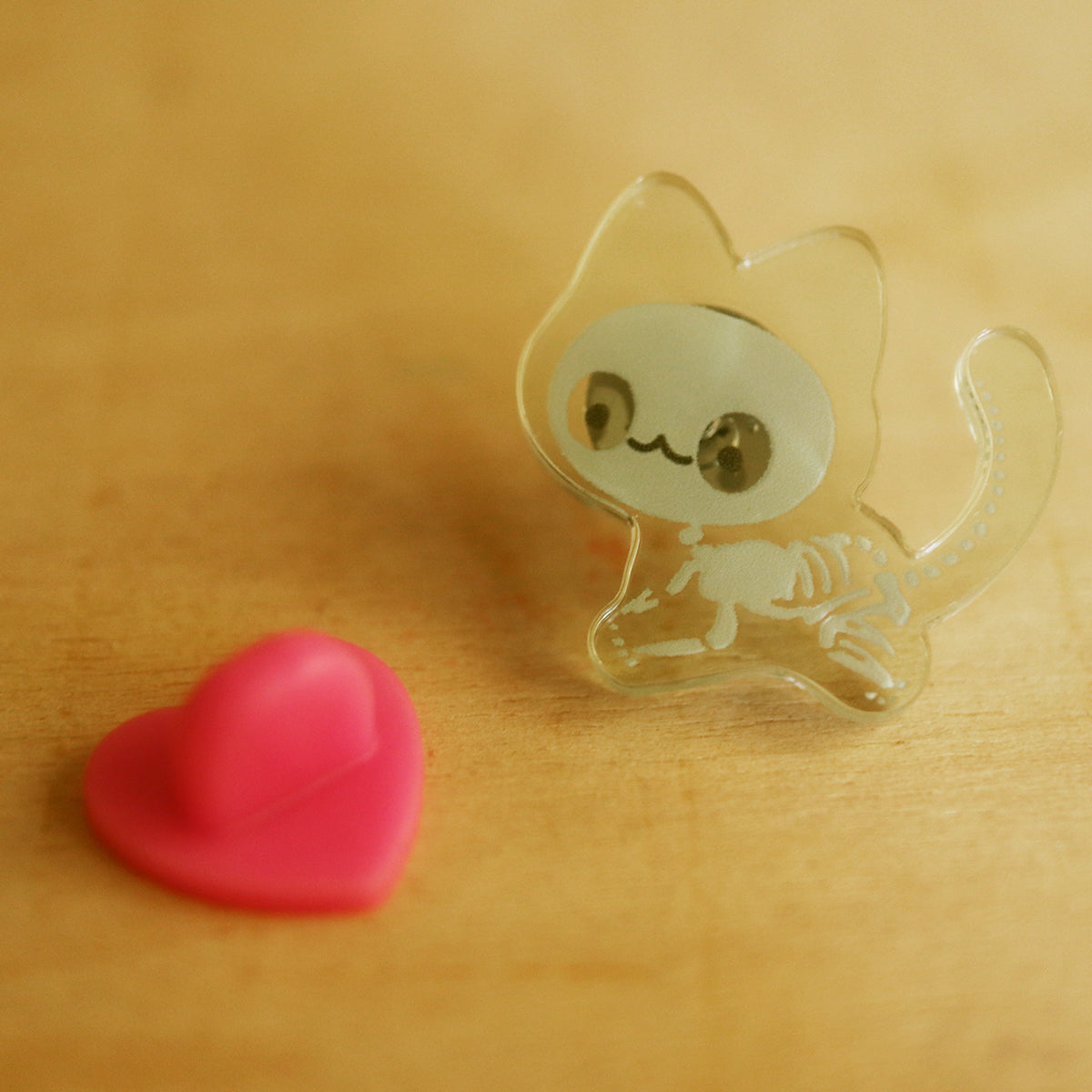 xray cat - acrylic mini pin