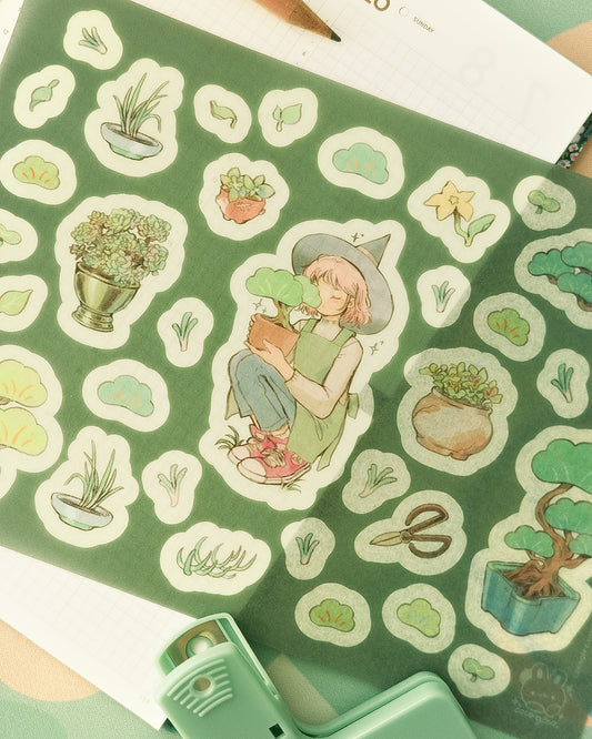 bonsai witch - A5 washi sticker sheet