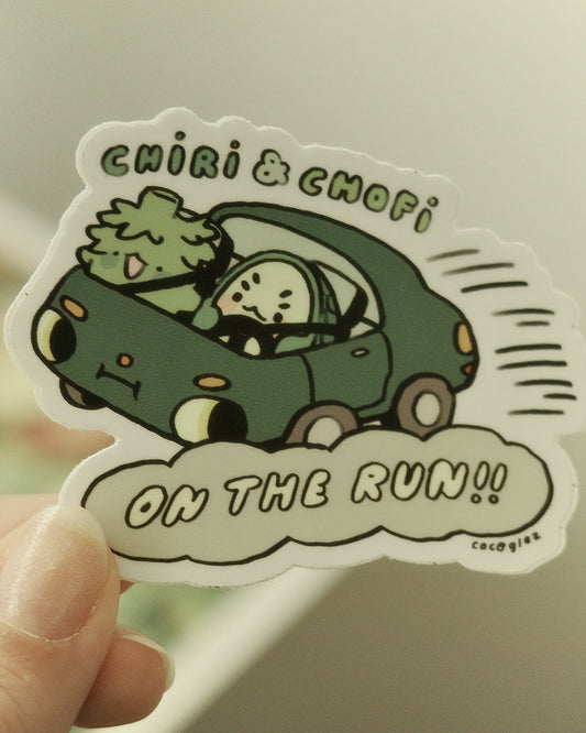 chiri and chofi (on the run) - vinyl sticker