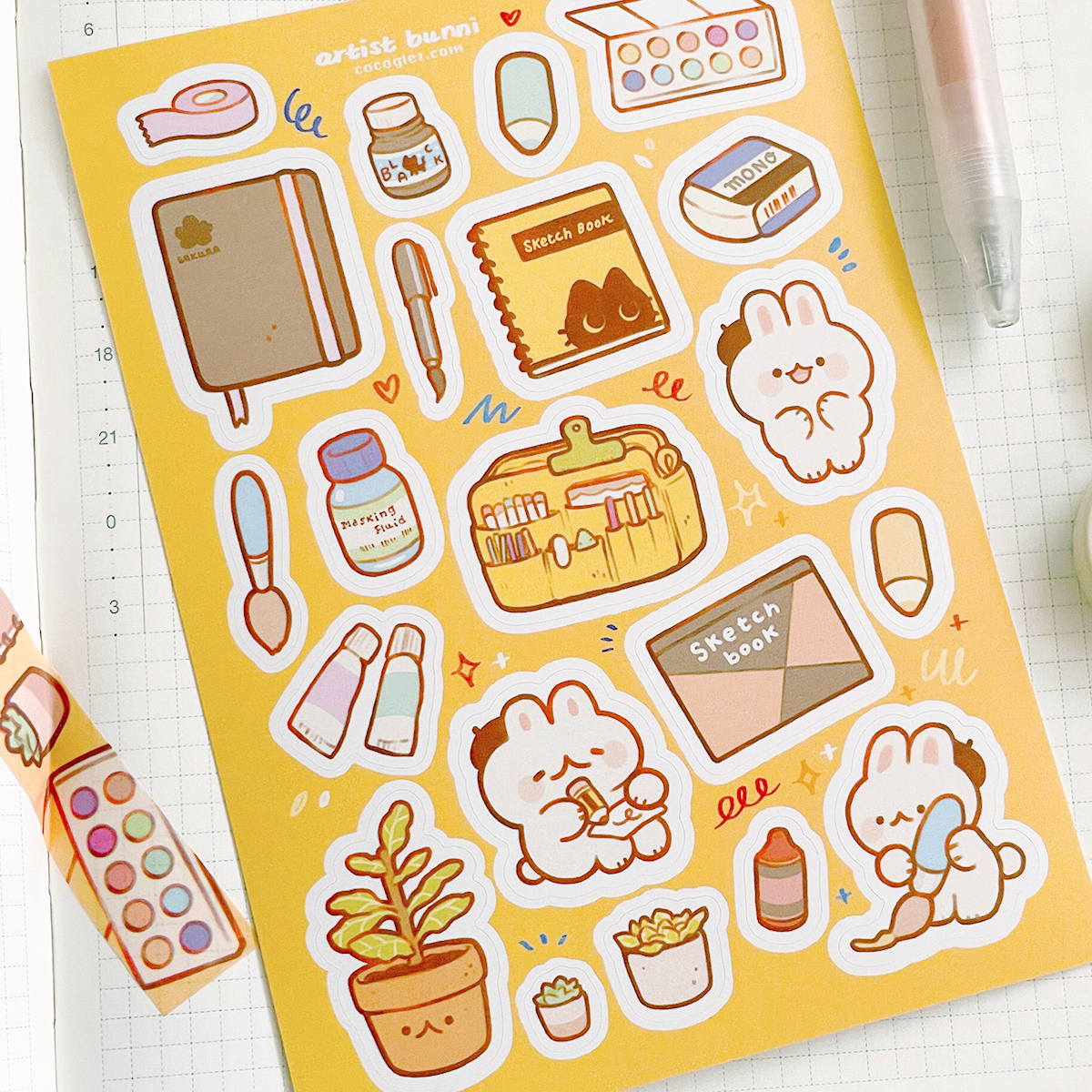 artist bunny - sticker sheet