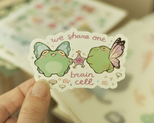 we share one braincell - vinyl sticker