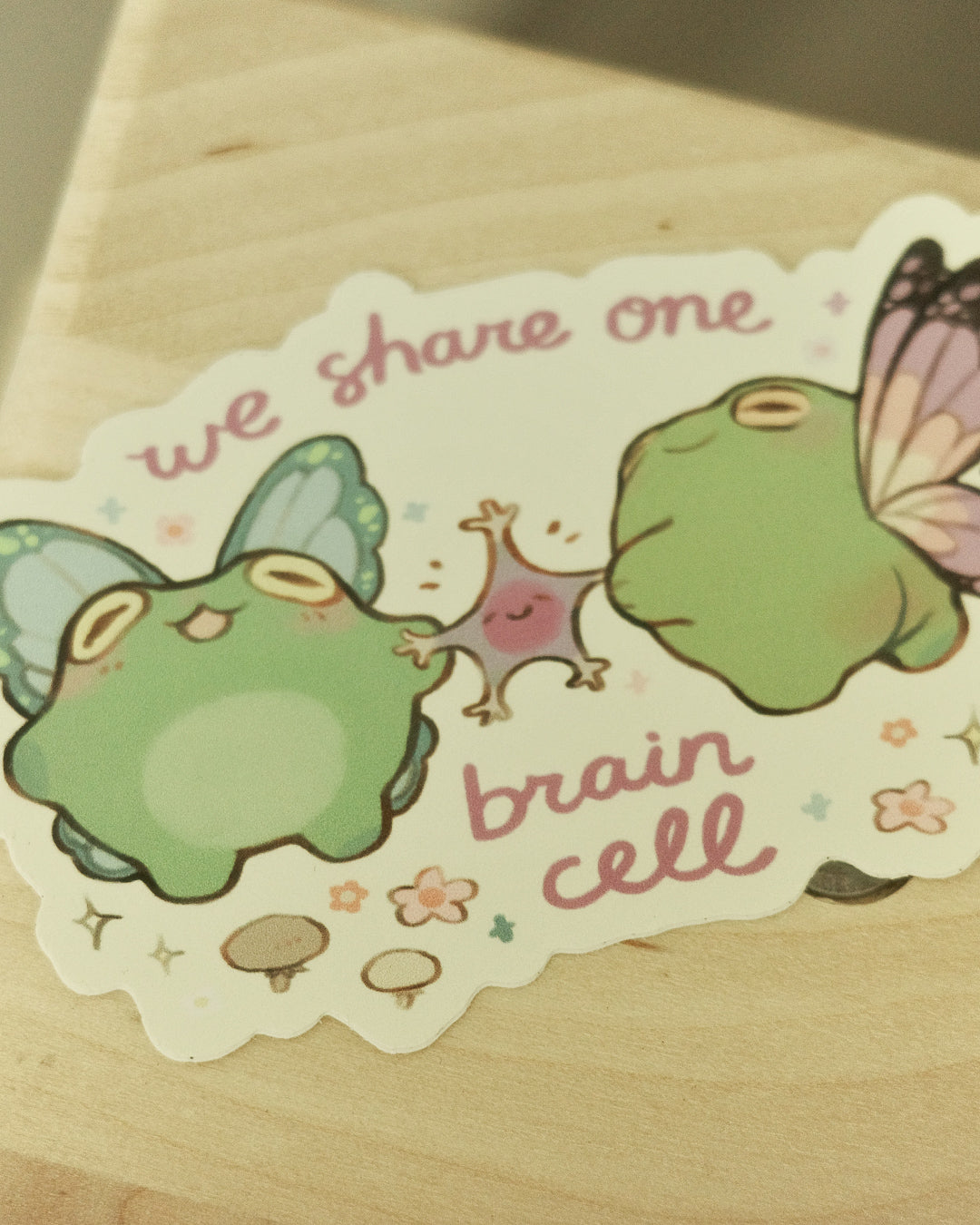 we share one braincell - vinyl sticker