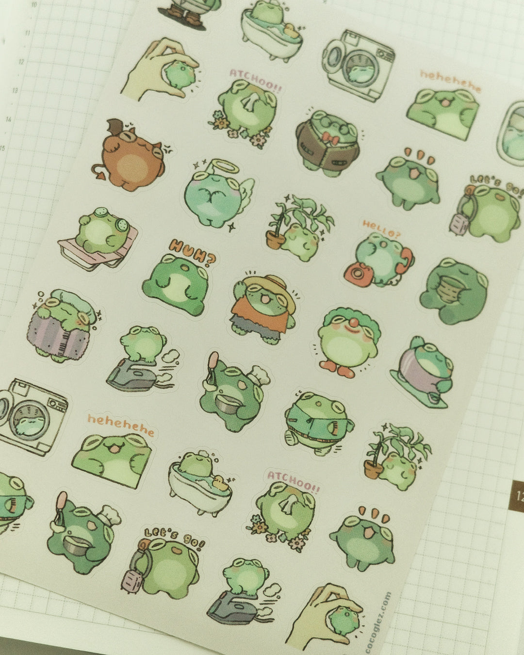 more frog moods - sticker sheet