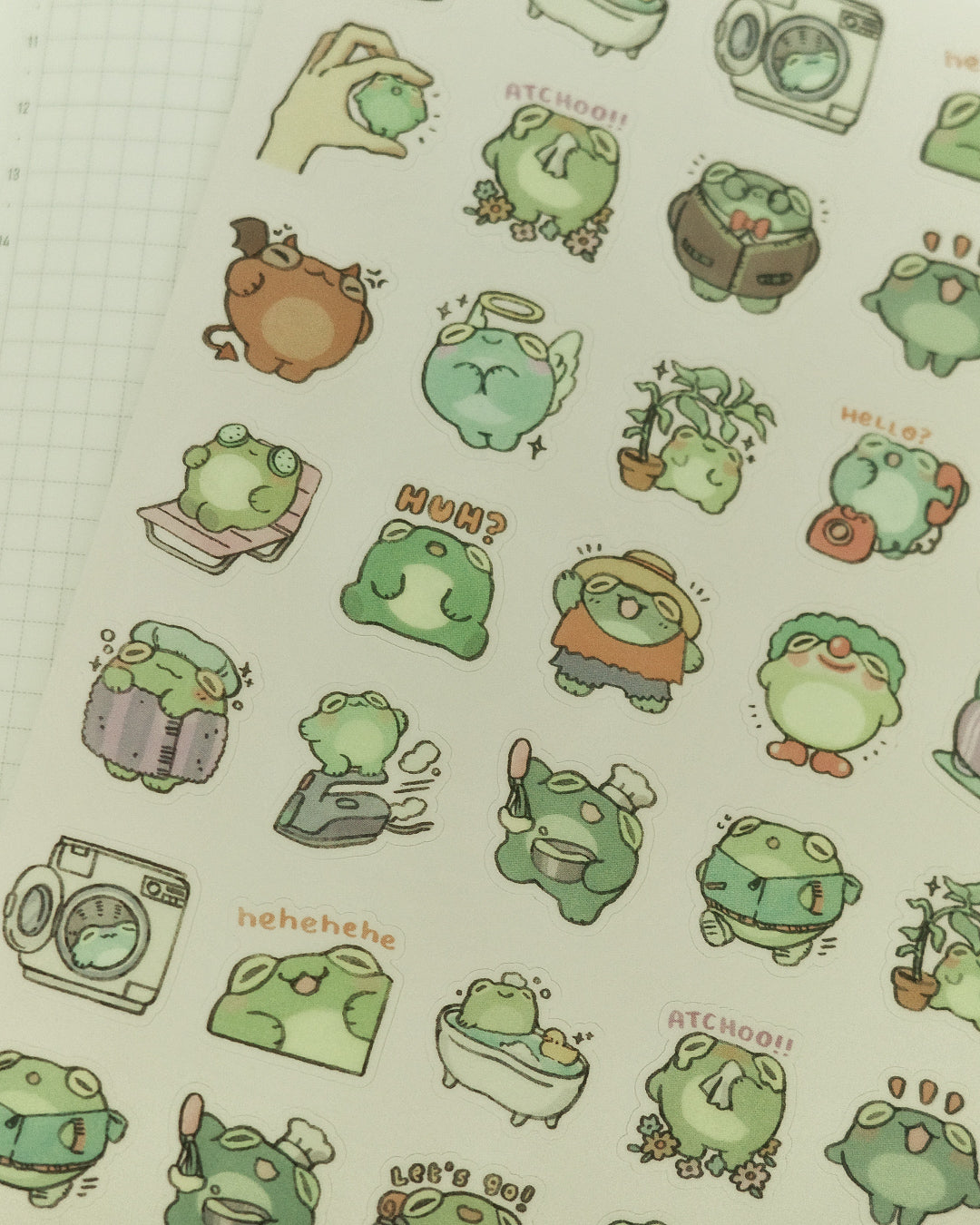 more frog moods - sticker sheet