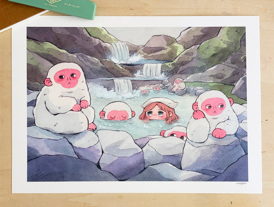monkey bath - print