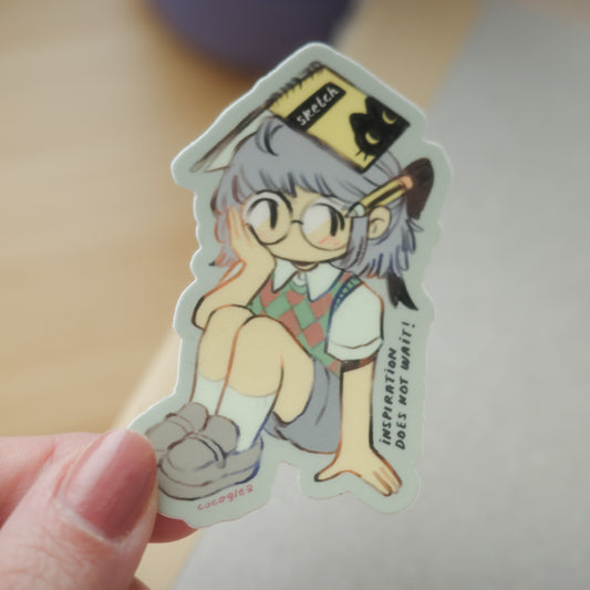 inspiration does not wait - vinyl sticker