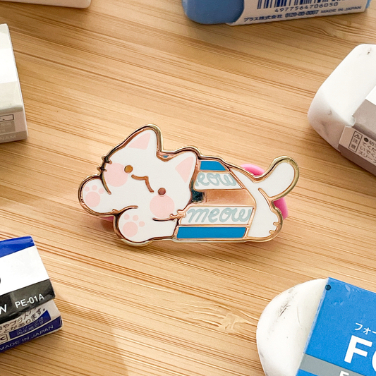 eraser of meowstakes - enamel pin