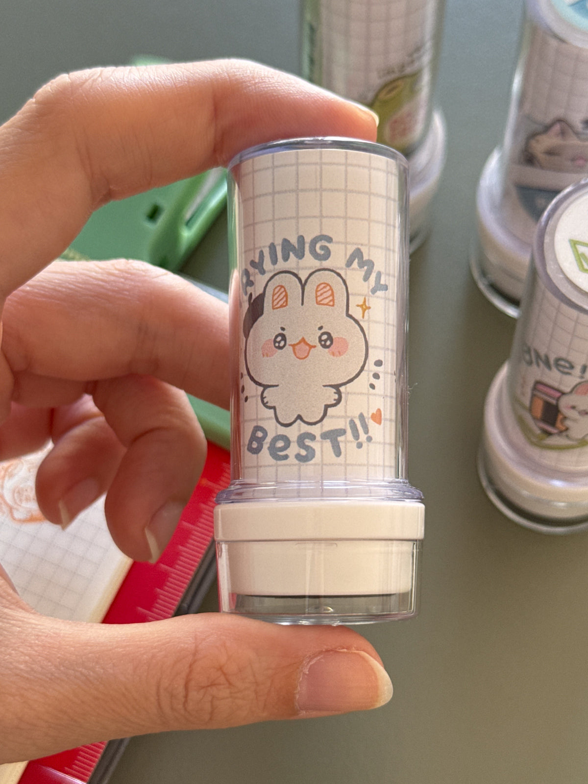 trying my best! - refillable ink stamp