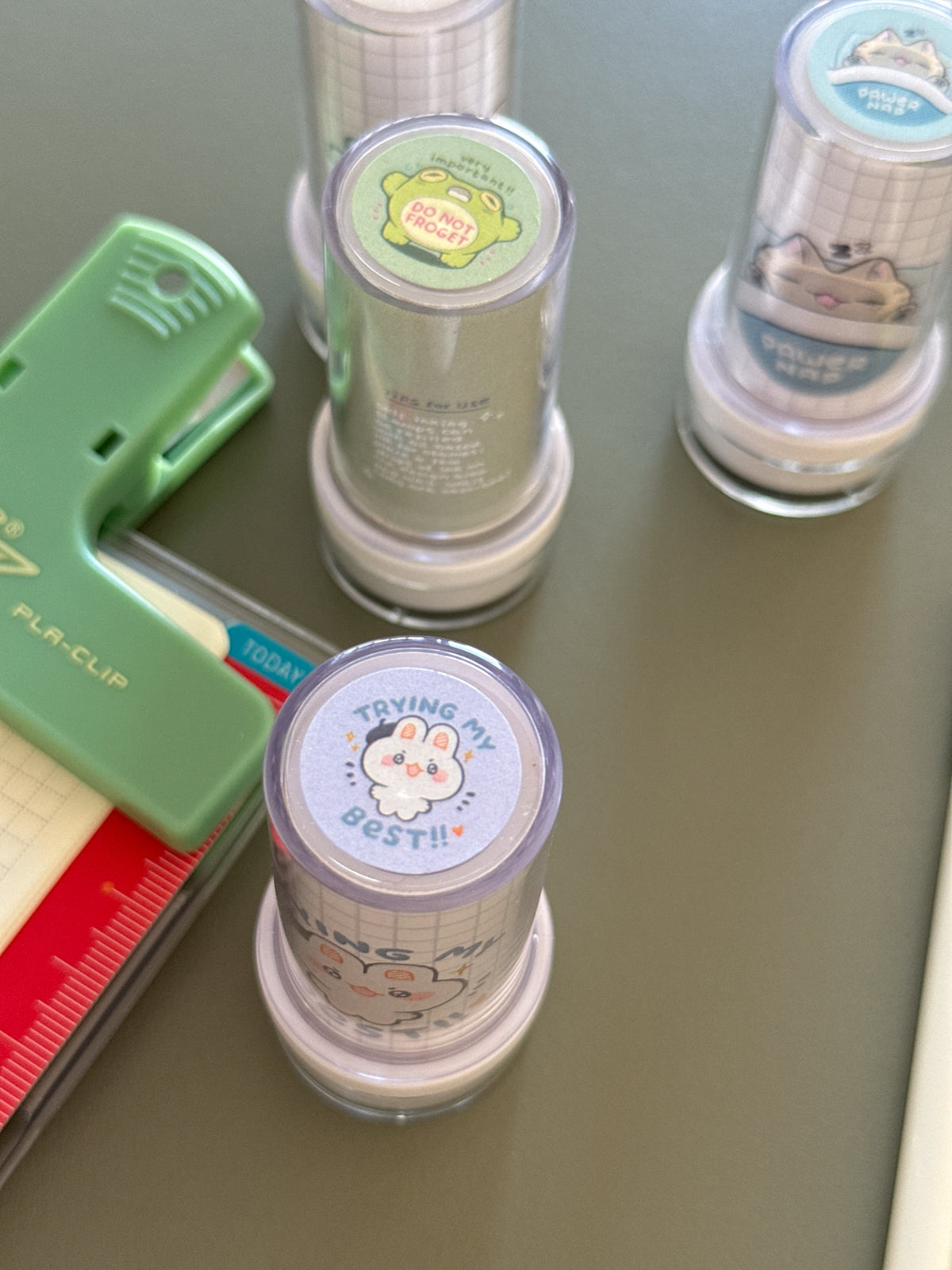 trying my best! - refillable ink stamp