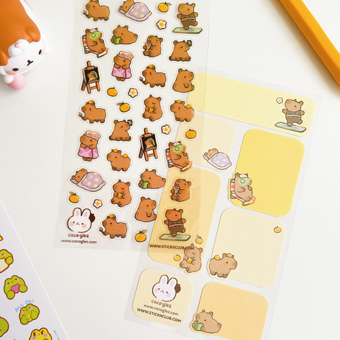 Capybara STICKII set - Stickers and memo