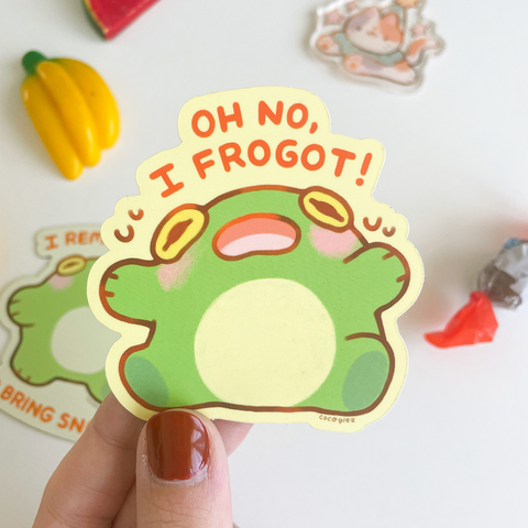 "I frogot!" - Vinyl sticker