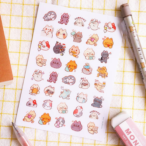 Cat moods - Sticker sheet