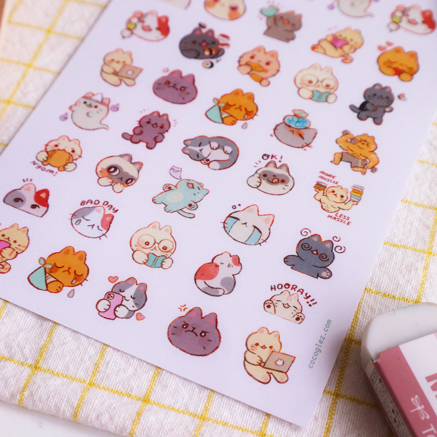 cat moods - sticker sheet