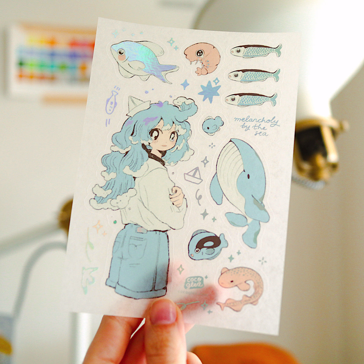 melancholy by the sea - holo washi sticker sheet