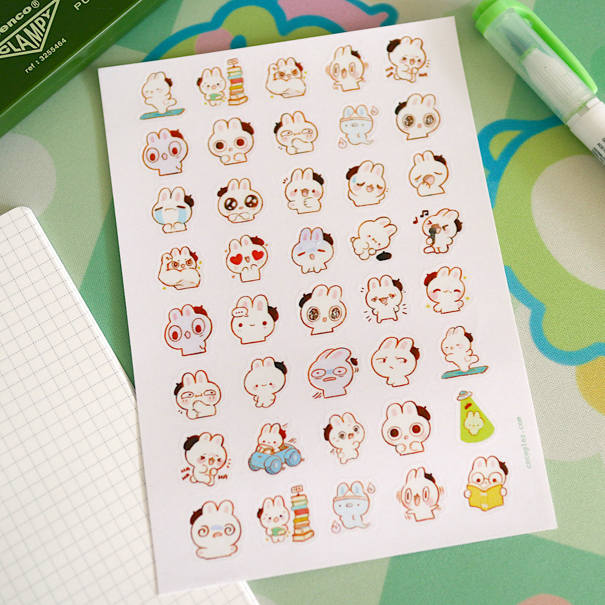 bunny moods - sticker sheet