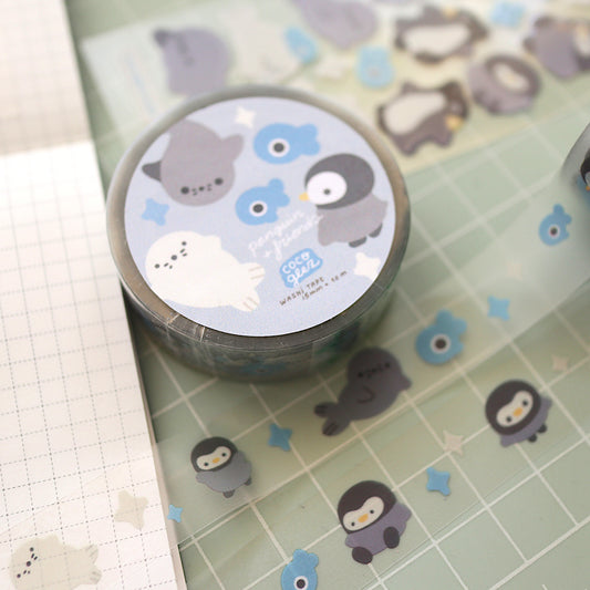 penguin and seal - clear tape