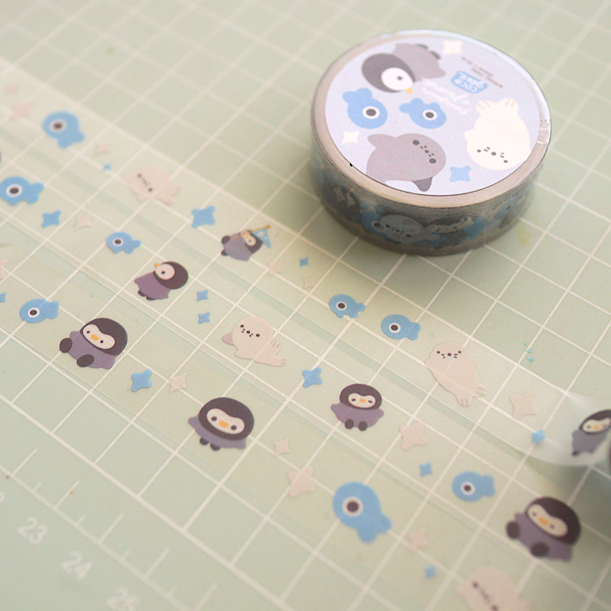 penguin and seal - clear tape