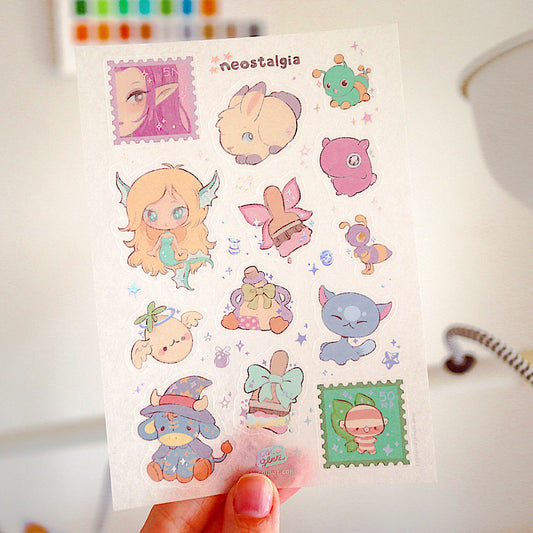 neostalgia - holo washi sticker sheet